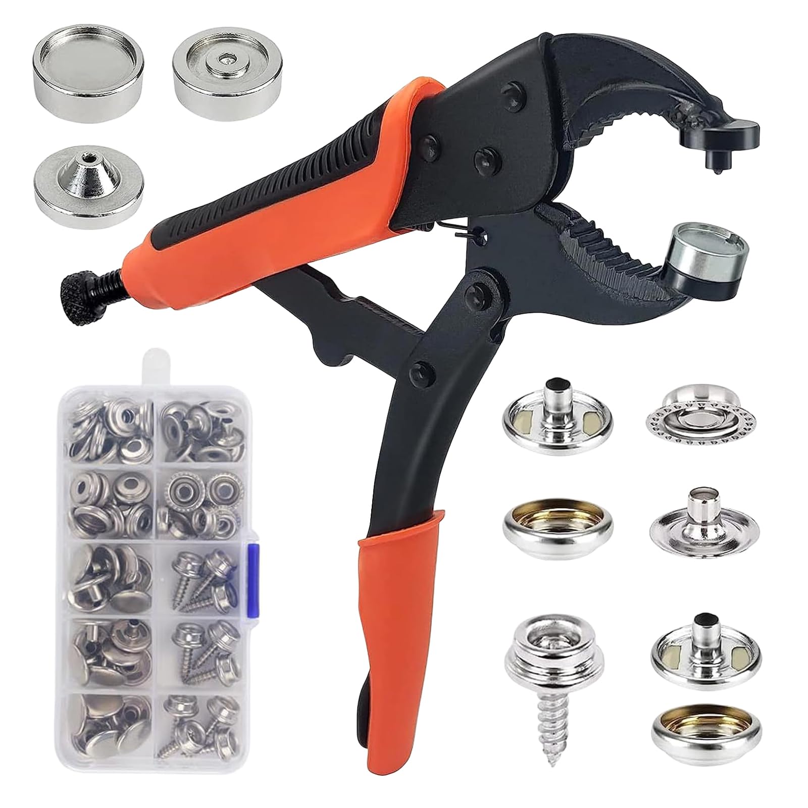 Drukknopset met tang - voor doe-het-zelf knutselen - 100 sets