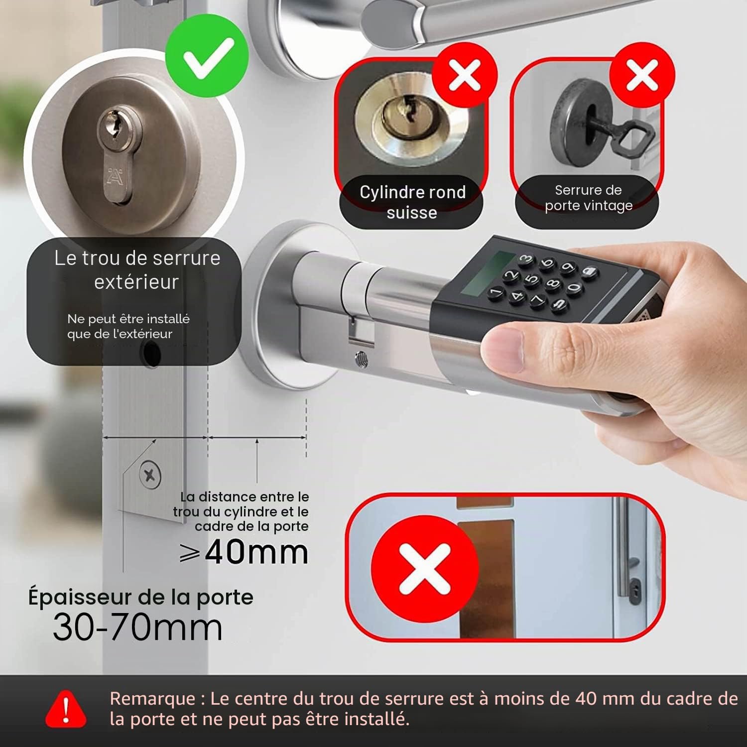 WELOCK PCBWIFIBOX Serrure Connectée,Serrure à Code avec WiFiBox,carte RFID et Bluetooth APP,serrure digitale,Smart Lock Facile à installer,niveau d'étanchéité IP65 Noir, Argenté