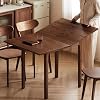 48 Folding Dining Table, Modern Solid Wood Dining Tables, Space Saving Square Desk, Dining Table for 6, Table Converts to Dining Table for Living Room, Home Office Walnut-Colored