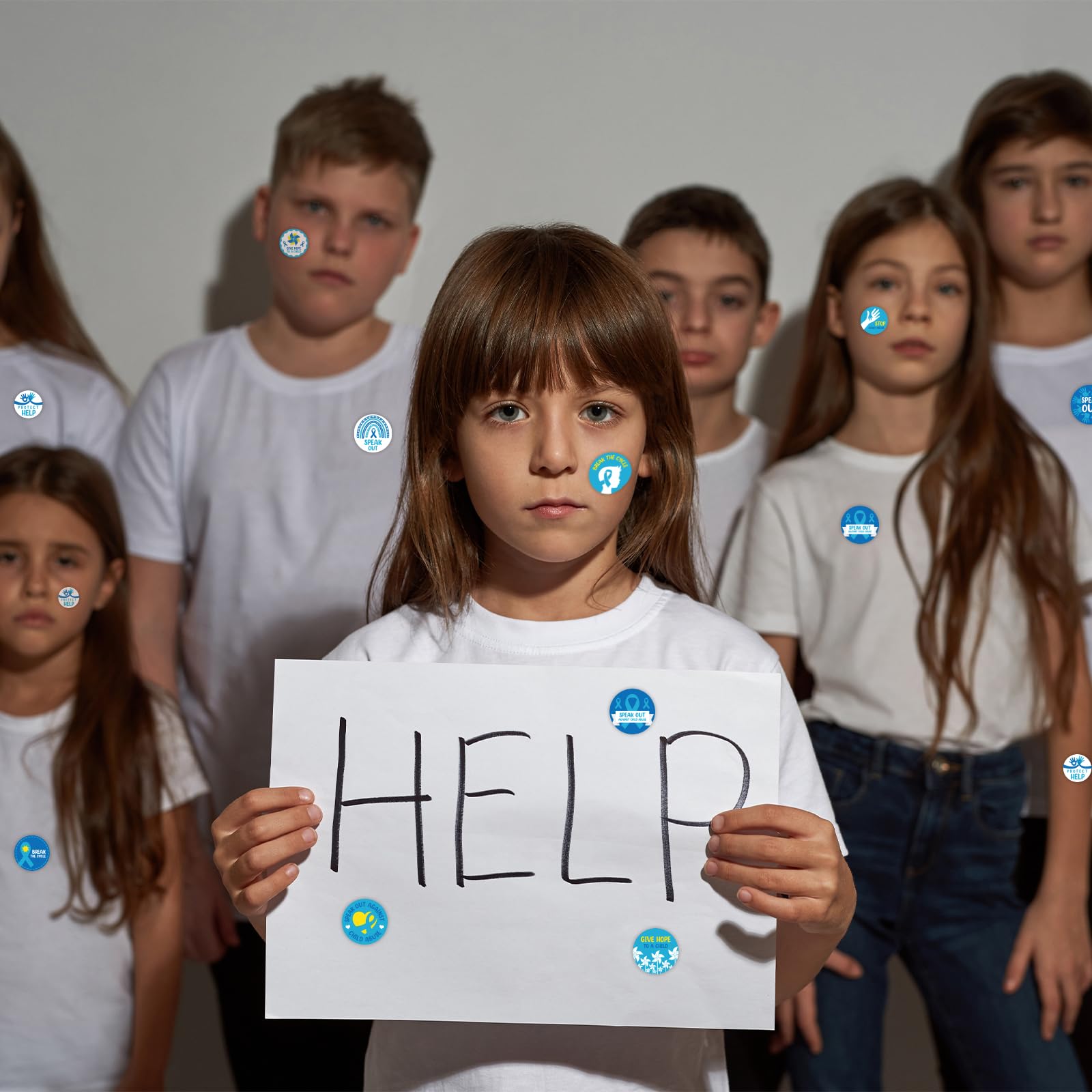 Snapklik.com : 1000 Pcs Child Abuse Awareness Stickers For Kids Roll ...
