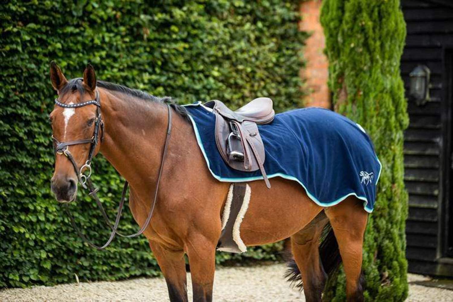 Swish Equestrian Fleece Exercise Sheet - Navy