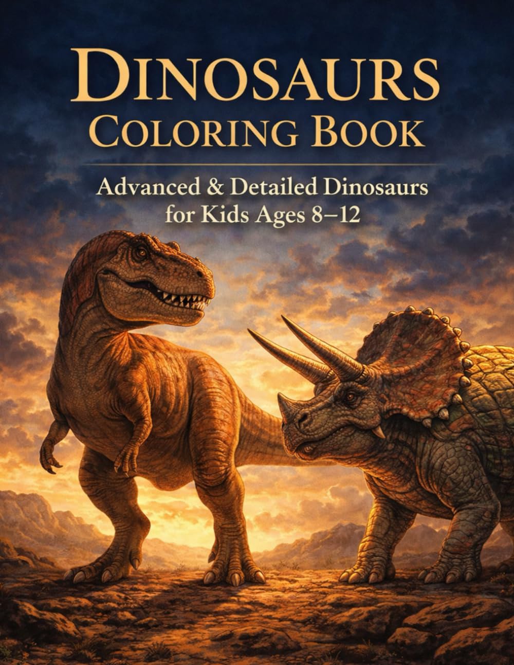 Dinosaurs Coloring Book: Advanced & Detailed Dinosaurs for Kids Ages 8–12