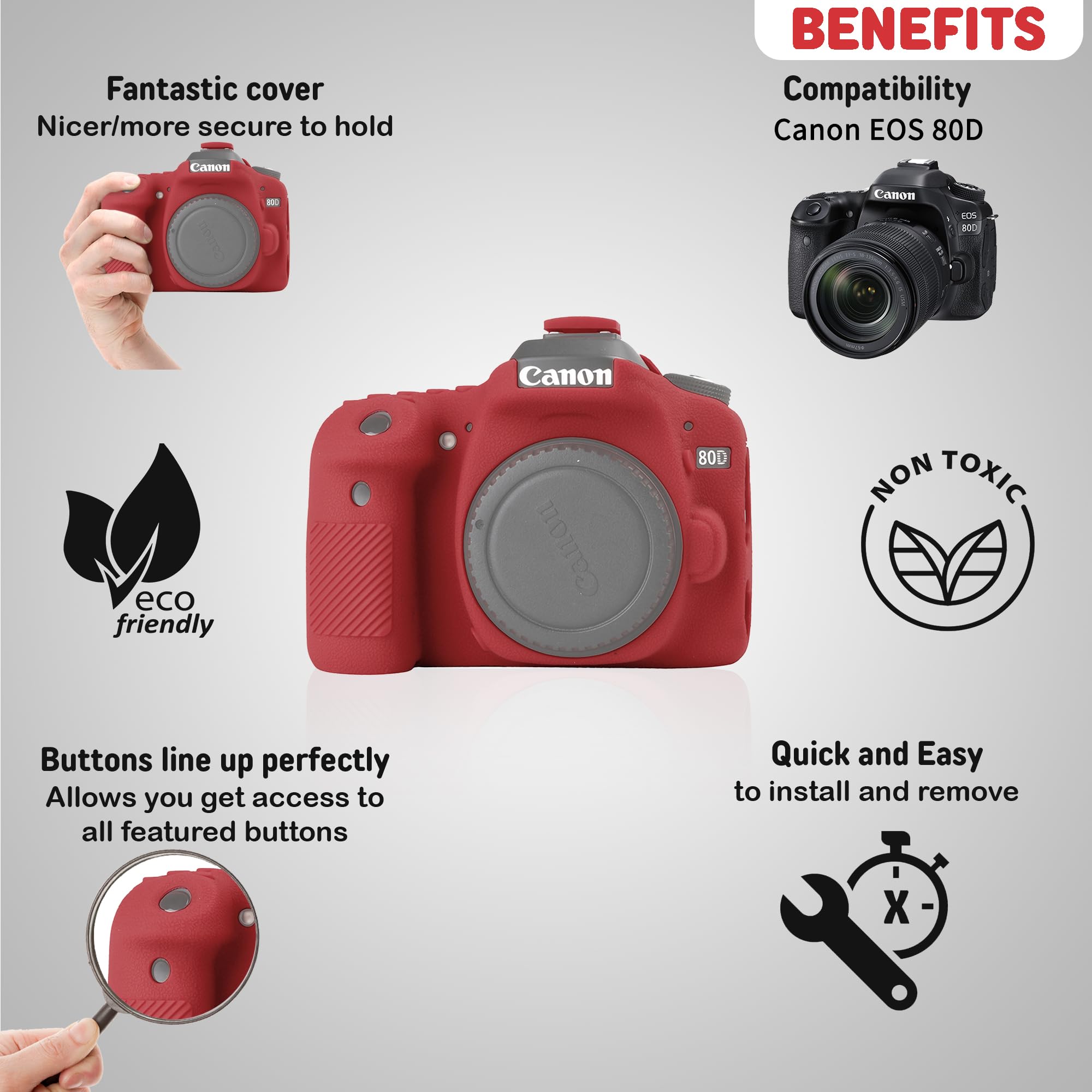 Amazon.com : STSEETOP Camera Case for Canon EOS 80D - Protective