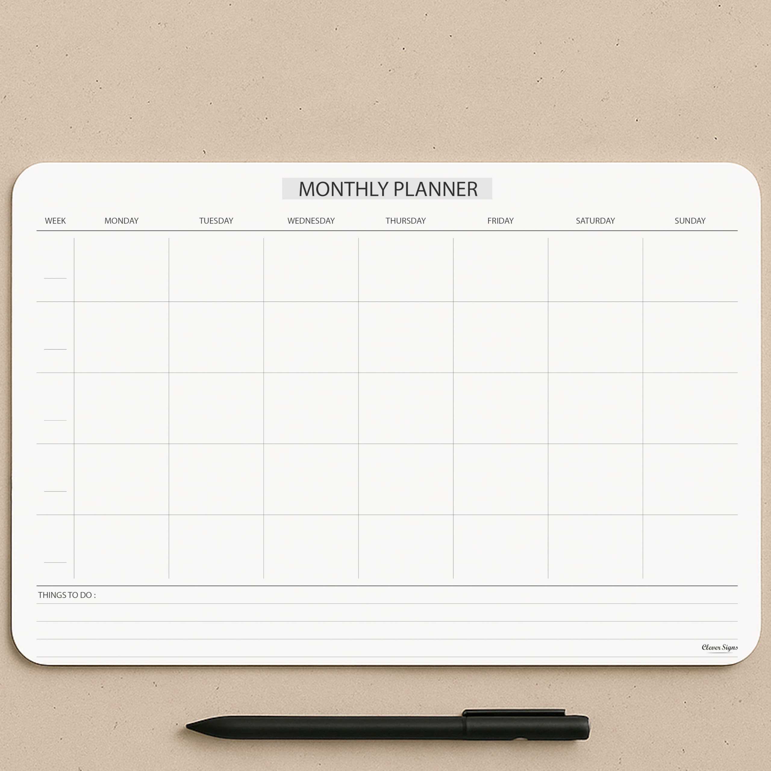 Undated Monthly Planner Notepad,Desk Calendar for Organizing&Scheduling Tasks-Productivity Tracker,Goals,Notes&To-Do Lists–A4 Size (8,3"X11,7")Premium