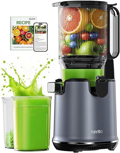 Aeitto Juicer Machines, 5.3" Extra Large Feed Chute Cold Press