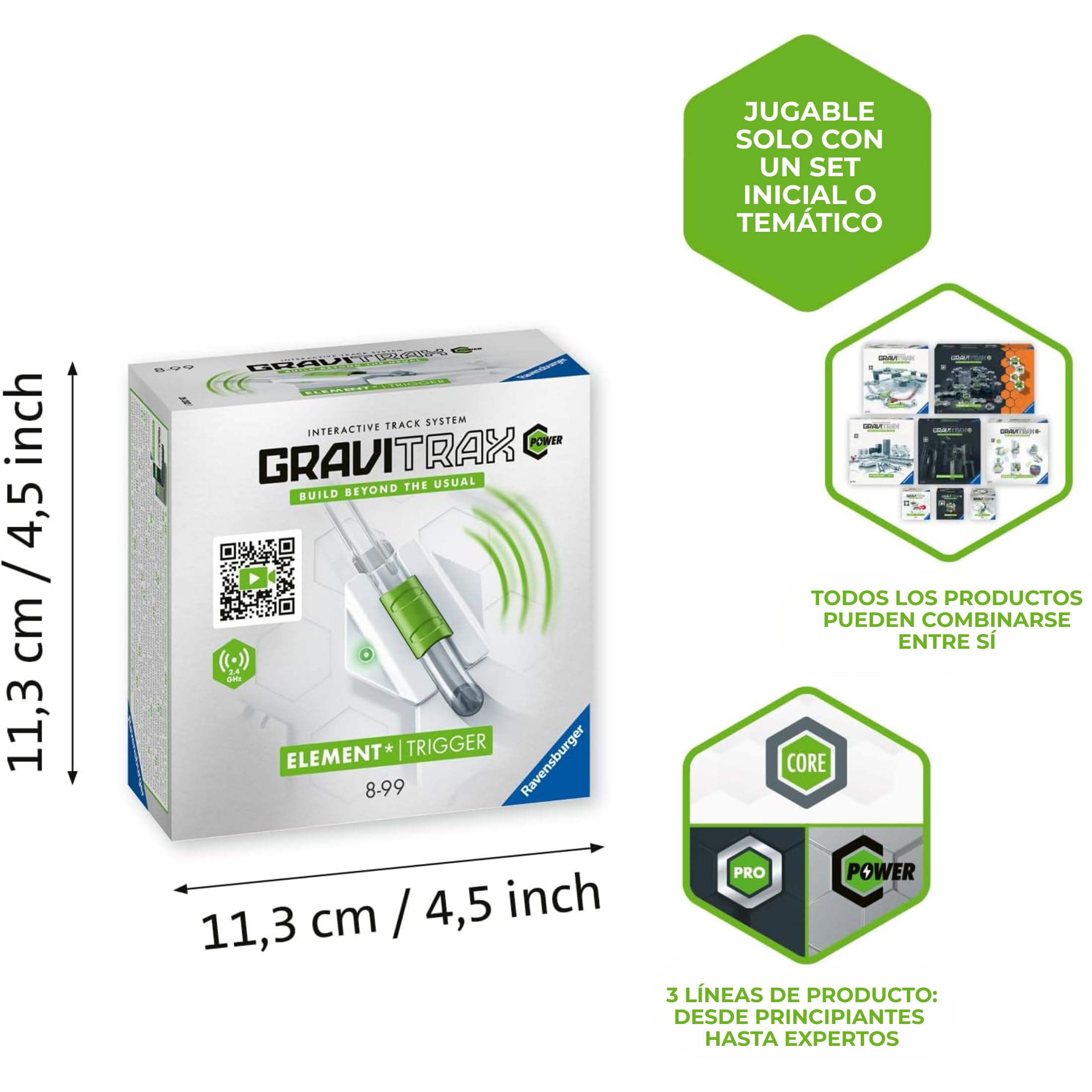 Ravensburger - Gravitrax Power Trigger | Circuito Canicas con 1 Pieza | Rompecabezas Niños con Canicas | Juegos para Niños De 8 Años | Juegos Mesa Compatibles con Todos Los Gravitrax