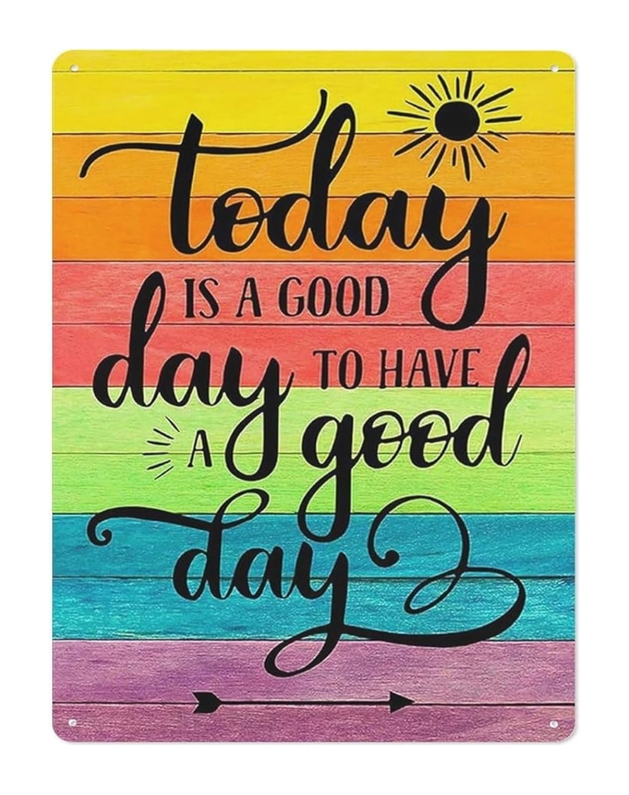 MQXFCZUX Rustic Tin Sign Featuring Today is a Day to Have a Day Quote Vintage Metal Wall-Art Saying 8 X 12 inch
