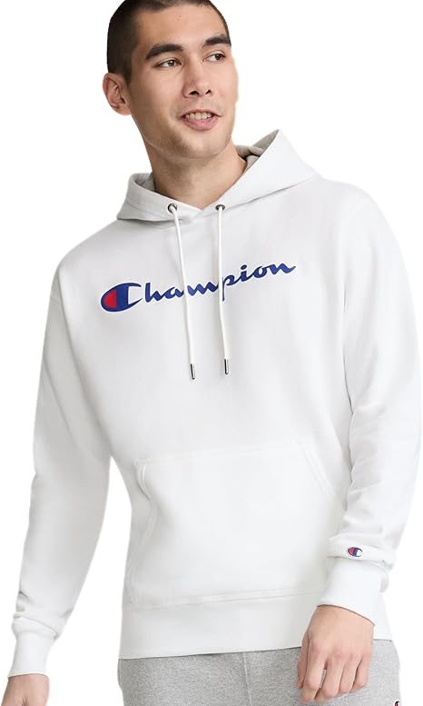 Champion Men's Fleece Script Logo Hoodie (Reg. Or Big & Tall)
