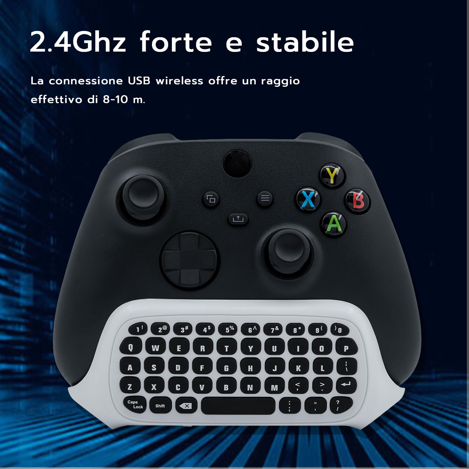 Mcbazel Tastiera Wireless, 2.4G Mini Gamepad per Controller Xbox Series X/S, Xbox One S/X Con Jack Audio da 3,5 mm