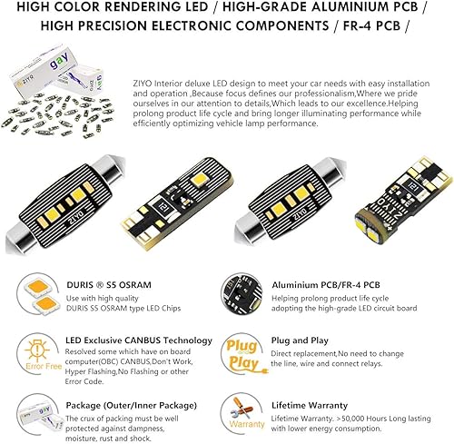 Miniatura 3 de Kit de luces LED para interiores de repuesto para Volkswagen Jetta MK5 MK6 2005-2017, bombillas de cúpula blanca sin errores (VW Jetta MK6 2010-2017