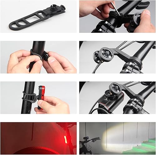 Miniatura 8 de Juego de faros delanteros LED brillantes de 1800 lúmenes, potentes faros delanteros y traseros para bicicleta, recargable por USB, impermeable, luz