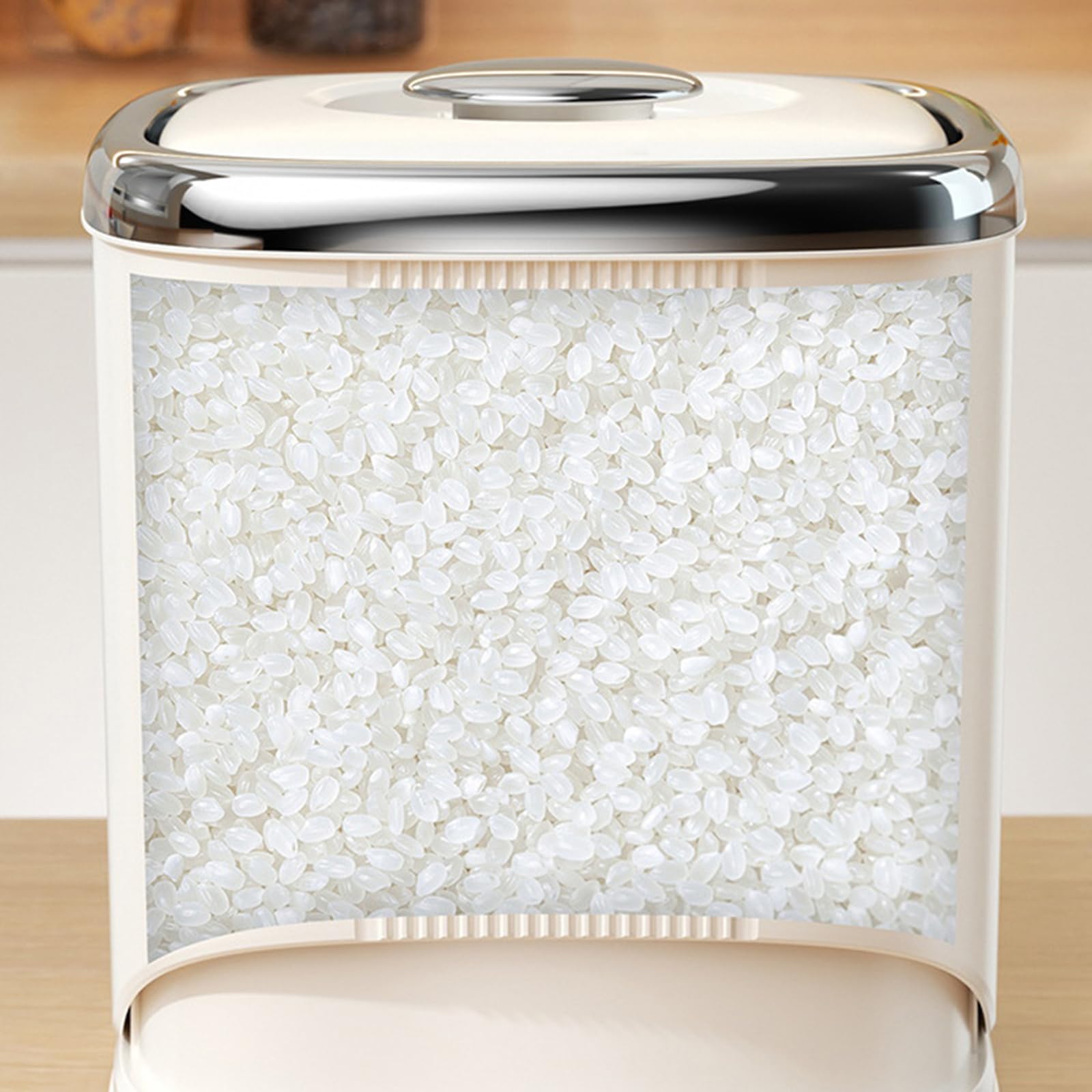 HLTYGWX Secchio per Riso a Prova di Pratico Dispenser per Cereali sigillato con misurino per l'organizzazione della Cucina Domestica (Modello galvanico)