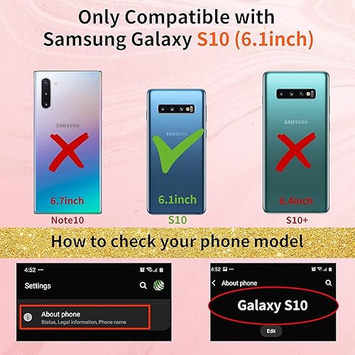 Miniatura 2 de LeYi Funda para Galaxy S10 con soporte de anillo giratorio de 360 compatible con soporte magnético de automóvil, TPU suave a prueba de golpes, funda