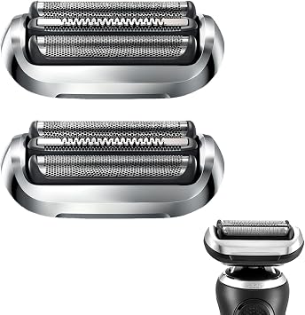 2 Pack 73S Replacement Shaver Heads Compatible with Series 7 Electric Head Shaver, Compatible with 7020s, 7025s, 7085cc, 7027cs, 7071cc and 7075cc, Silver, Pack of 2