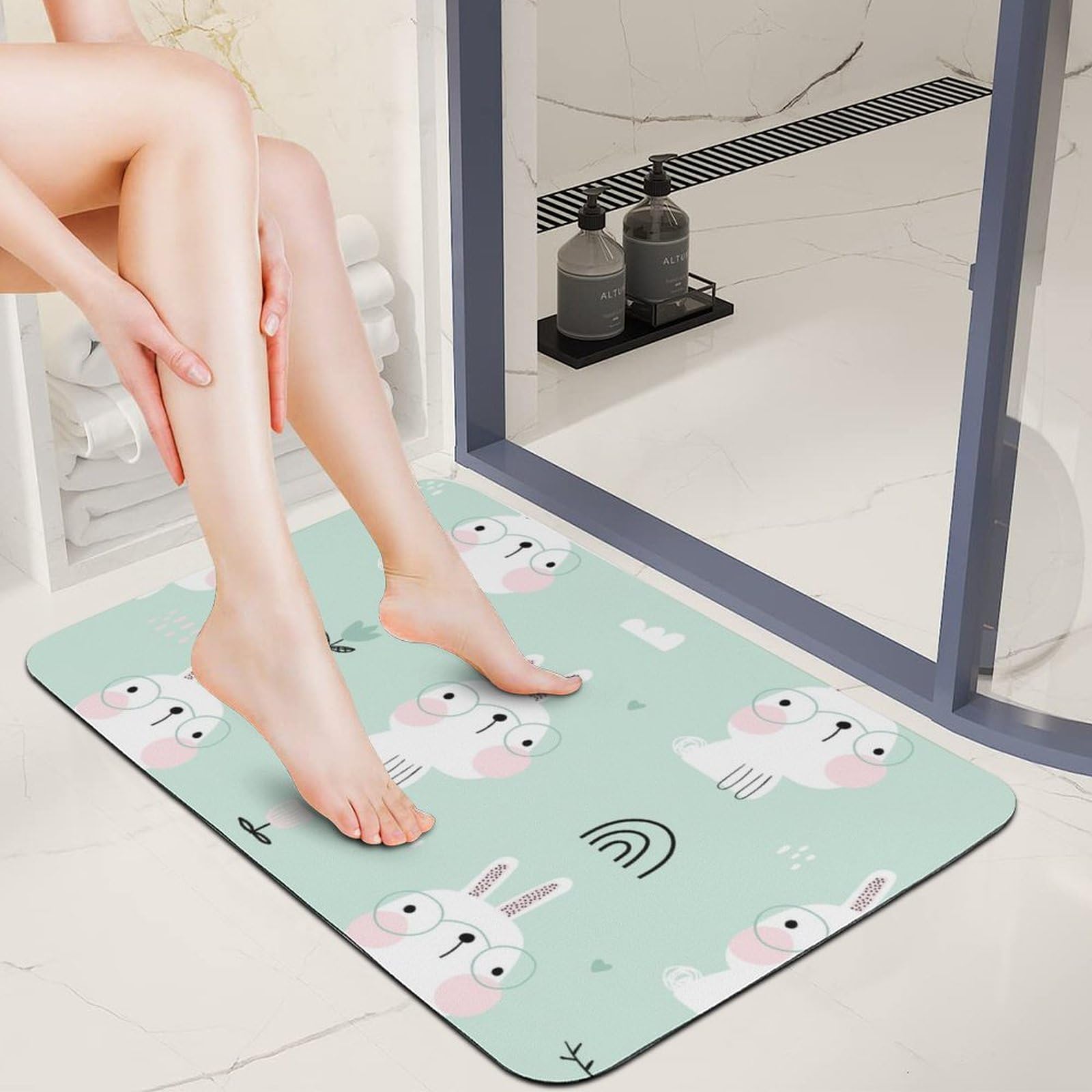 Tapis de bain diatomée pour sortie de douche et sol de cuisine net