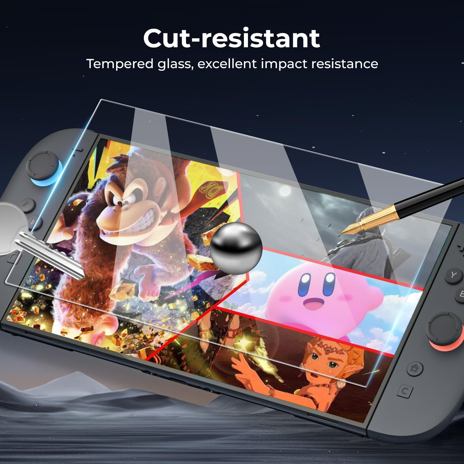 HEYSTOP [90 Stück] Displayschutzfolie für Nintendo Switch 2 [4er-Pack] Displayschutzfolie Aus Gehärtetem Glas Schutzfolie für Nintendo Switch 2, 9H-Härte, Kratzfest, HD-klar