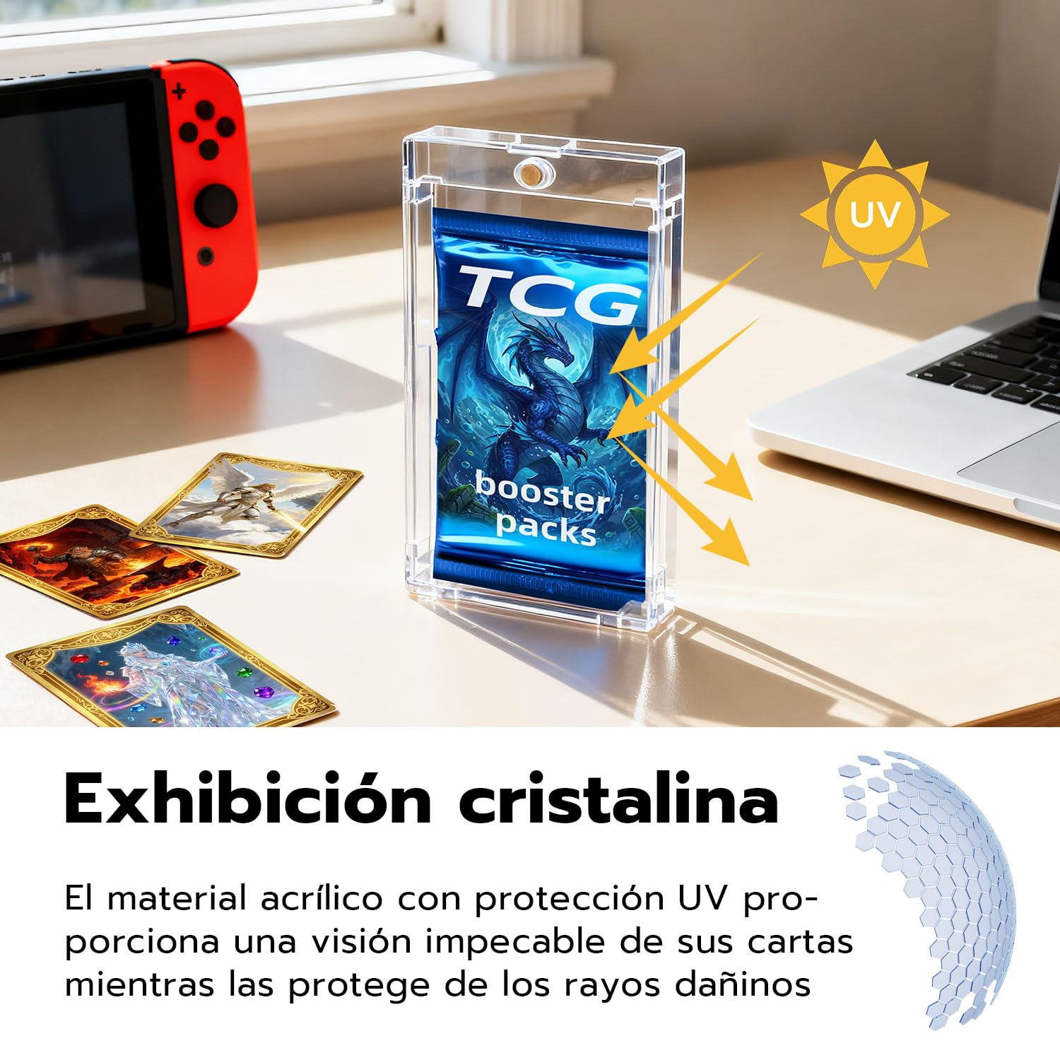 Wigearss 10 Piezas de Protección Magnética para Pokémon Booster Pack, Caja de Acrílico Transparente Magnética con Protección UV para Pokémon Booster Pack