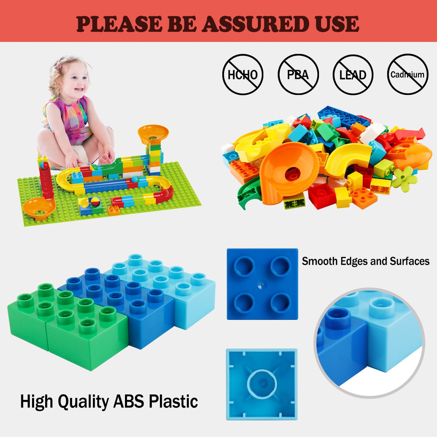 Bloques de construcción Marble Run para niños de 3 a 8 años, juego de 128 piezas de ladrillos de construcción STEM con juego de anillo de lanzamiento, juguetes educativos de aprendizaje para 7