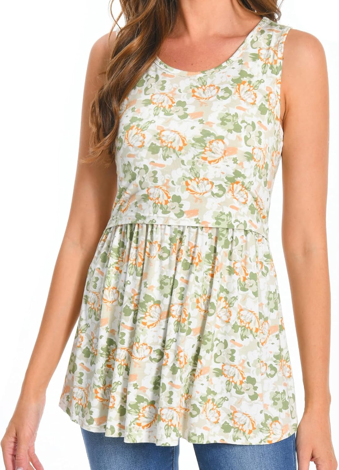 Bearsland Women's Maternity Nursing Tank Tops Sleeveless Scoop Neck Breastfeeding Shirt Pregnancy Clothes - Image 5