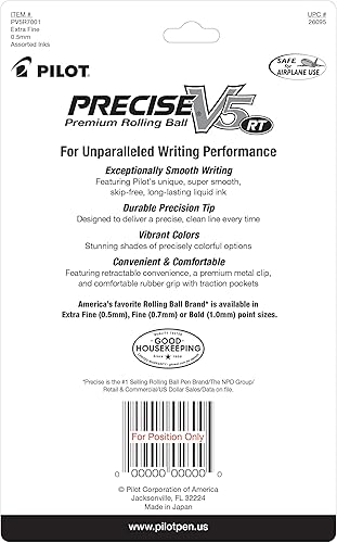 Miniatura 2 de PILOT Precise V5 RT - Bolígrafos de tinta líquida recargables y retráctiles rolling ball, con punta extrafina de 0.02 pulgadas, colores variados,