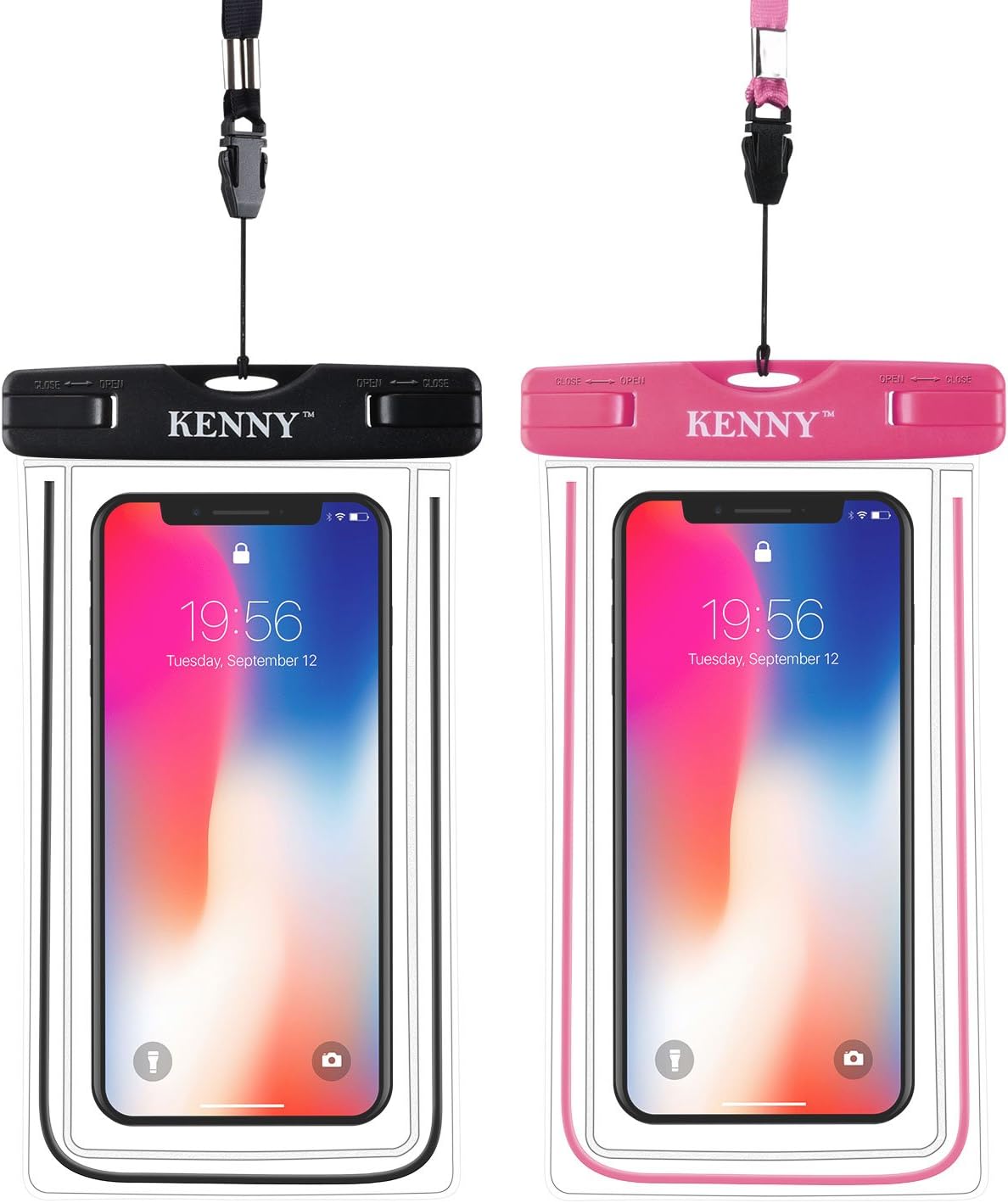 Kenny Luminous IPX8 Waterproof Case Universal Dry bag, Durable Water Proof cell Pounch Phone Case With Underwater Touch Responsive Cover For iPhone X,8/7s, 7/6s, 7/6s plus, 5s, SE