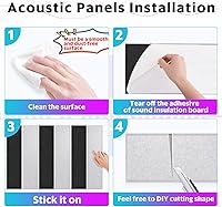 Vista 5 de Acoustic Panels 48“x12”inch Adhesive Soundproof Panels,Rectangular Acoustic Wall Panels Premium Acoustical Wall Panel Sound Proof Panels For Walls