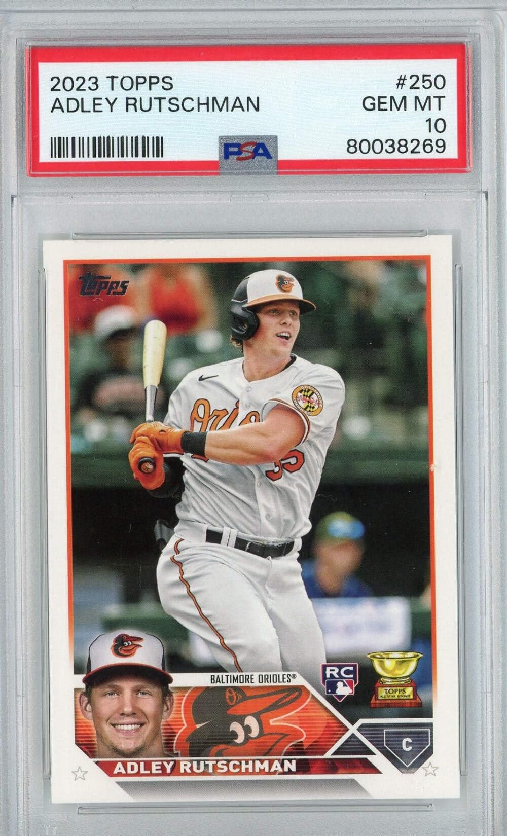 【美品】Adley Rutschman_直筆サイン_シリアル#50_RCカード Adley Rutschman Baltimore Orioles Autographed 2023 Topps Series 1