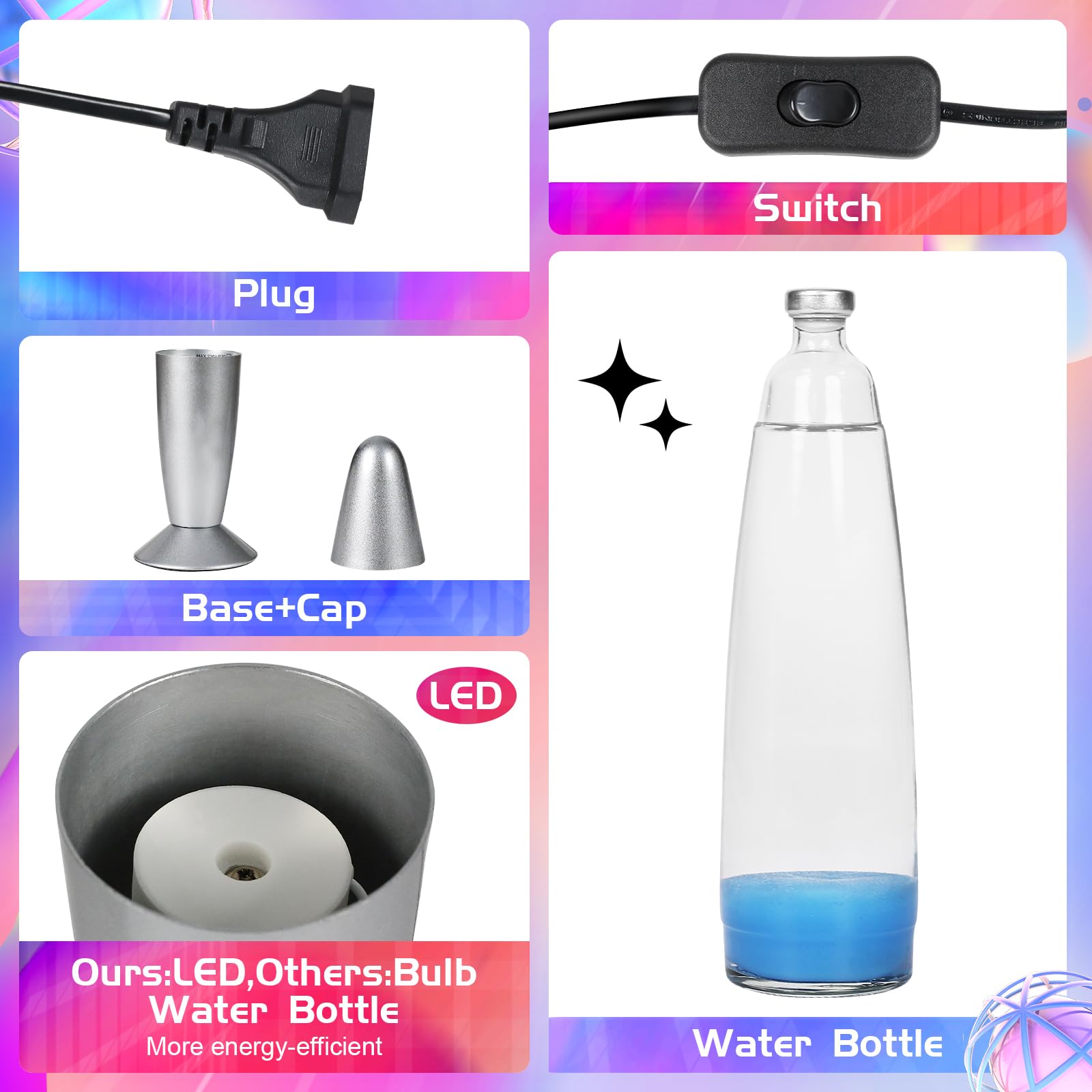 Lampada Lava 17 Colori Con Telecomando | 34cm Per Camera, Ufficio | Regalo Per Bambini E Adulti - Foto 9