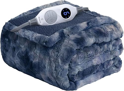 Westinghouse Manta térmica eléctrica, de piel sintética con 6 niveles de calefacción y apagado automático, suave y acogedora manta lavable de sherpa
