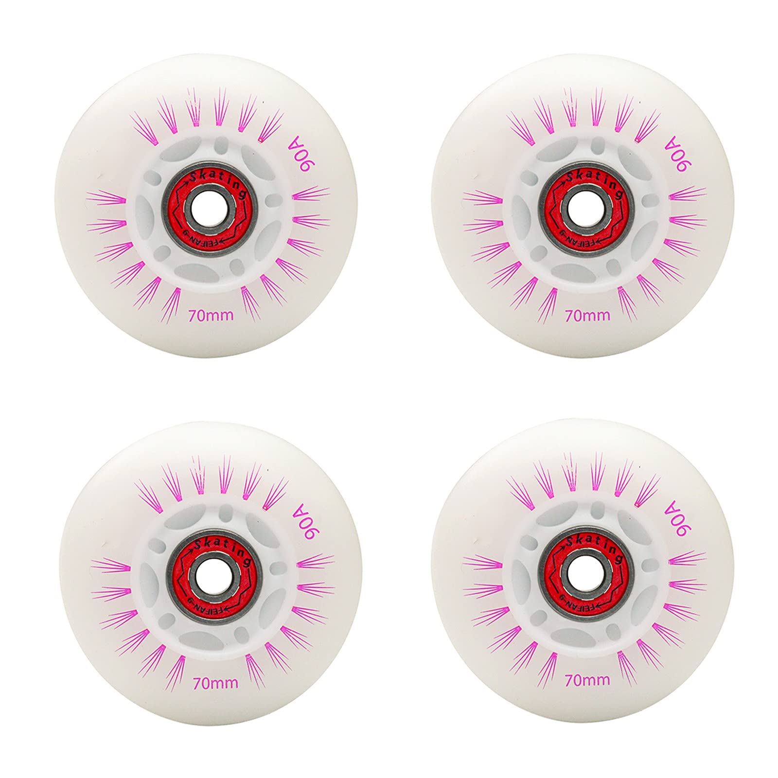 Roues de roller en ligne 70mm 72mm 76mm 80mm LED roues lumineuses 90A rechange avec roulements