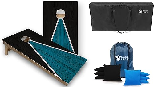 Tailgating Pros Juego de 8 bolsas de Cornhole con bolsa de 4 x 2 pies, multicolor de pirámide de cornhole multicolor