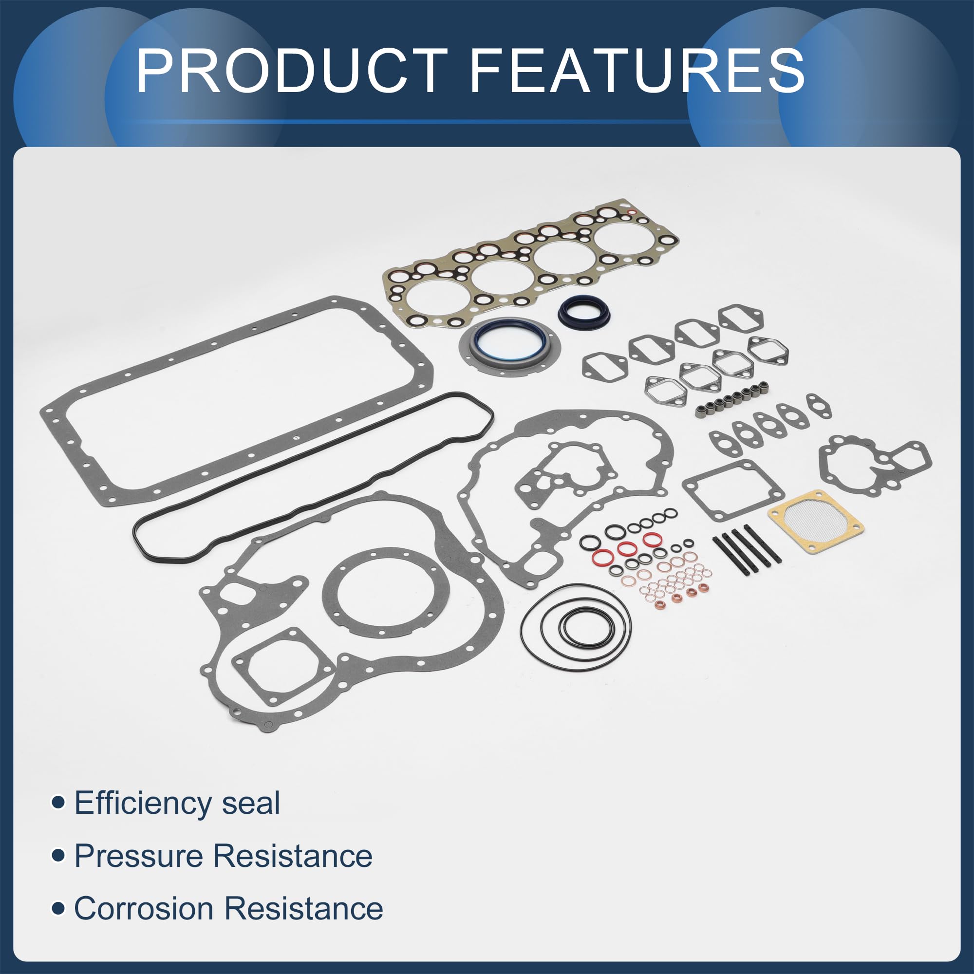 Kit De Juntas De Culata Y Válvula para Mitsubishi 4D31(Fe3 | Material Goma Metal, Color Negro, OE Me999663, Alta Resistencia Térmica, Resistente A Corrosión, Fácil Instalación