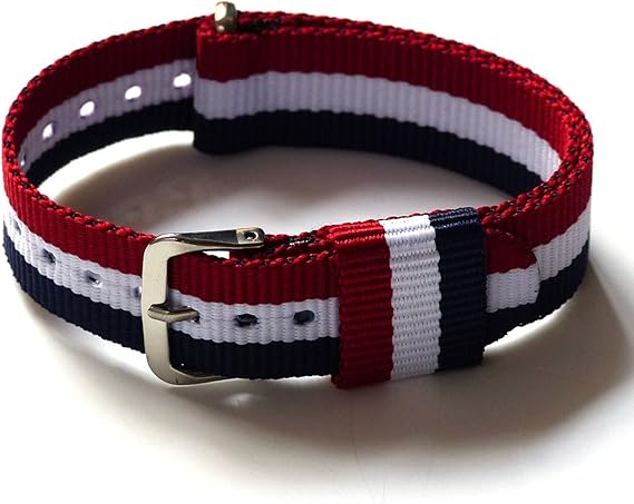 Amazon シルバー 40mm ダニエルウェリントン対応 替え Nato ベルト 各色あり 幅mm シルバーバックル Daniel Wellington クラッシック 交換用 トリコロール 時計バンド 腕時計 通販