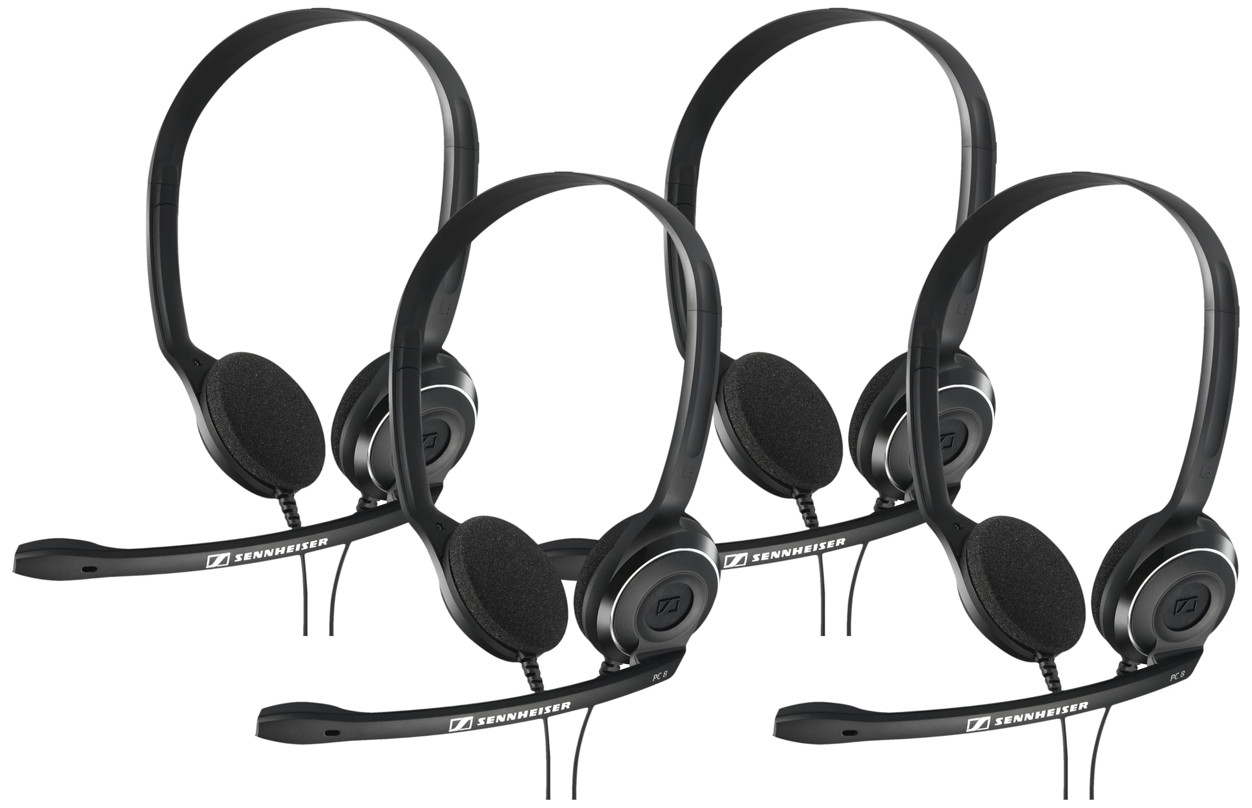 black sennheiser pc 8 usb headset with volume mute control