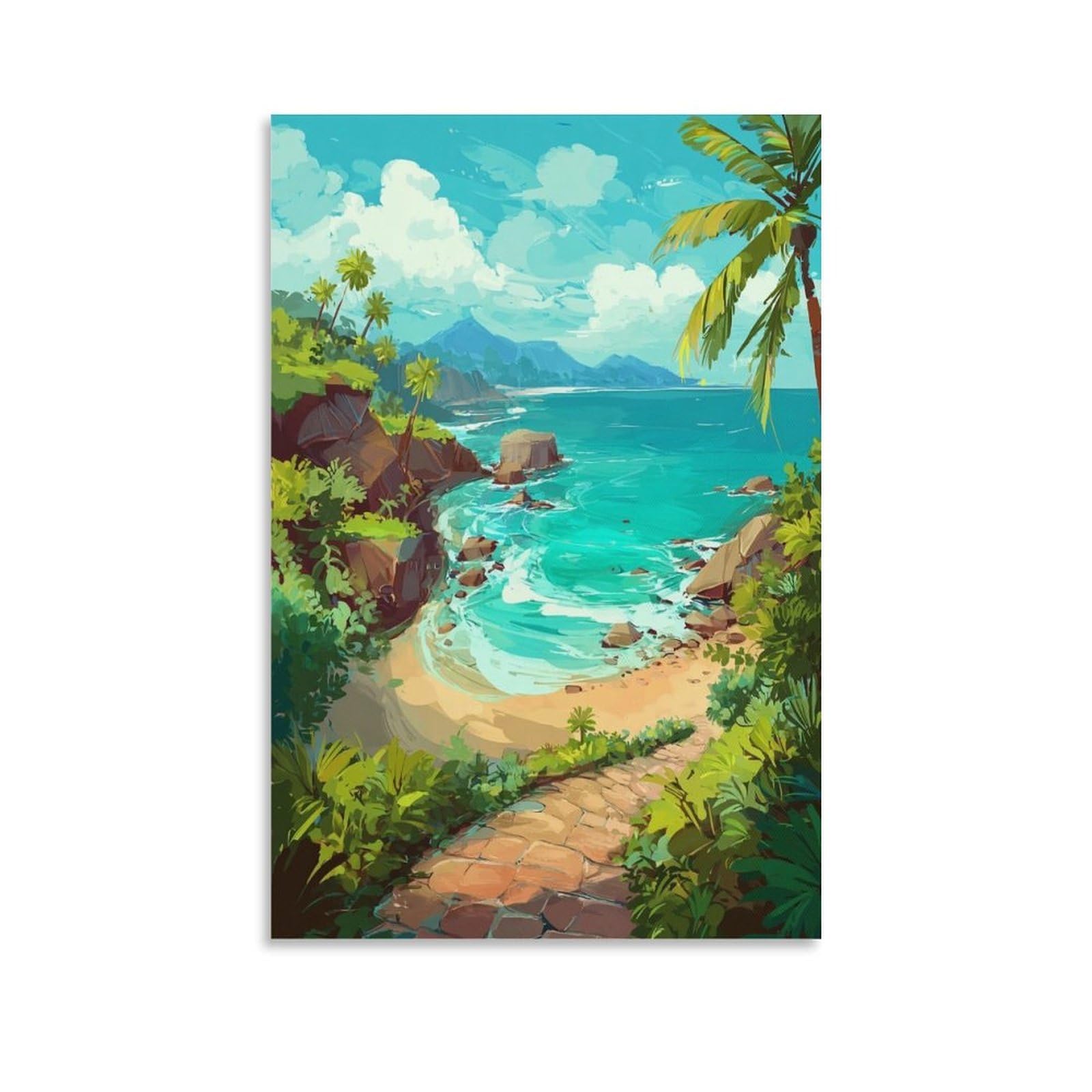 ZBBGGOZ Lanai Posters 24x36inch(60x90cm) Vintage Watercolor Canvas Art