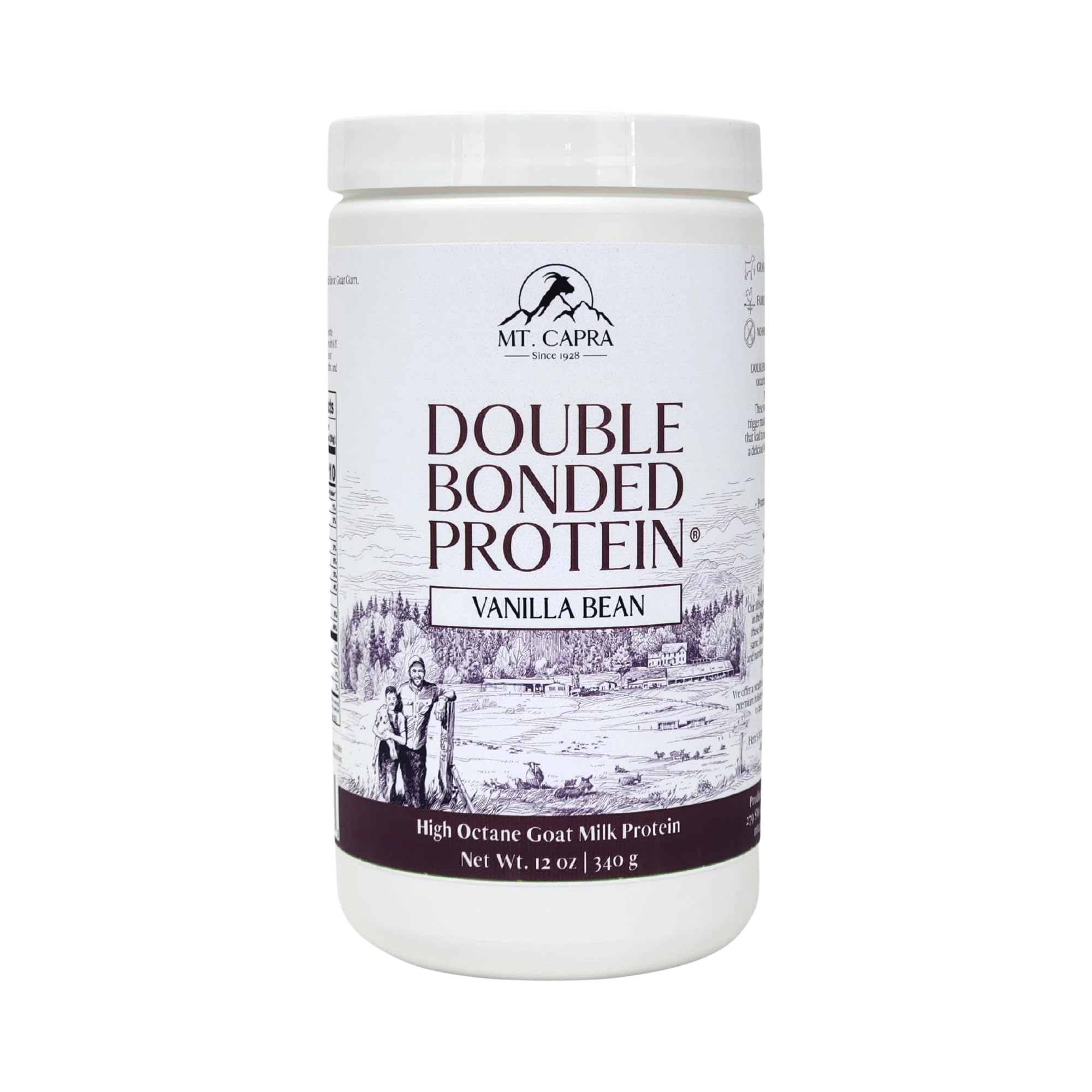 Mt. Capra Proteína de Leite de Cabra com Caseína e Whey, Sabor Baunilha, 340,2 g
