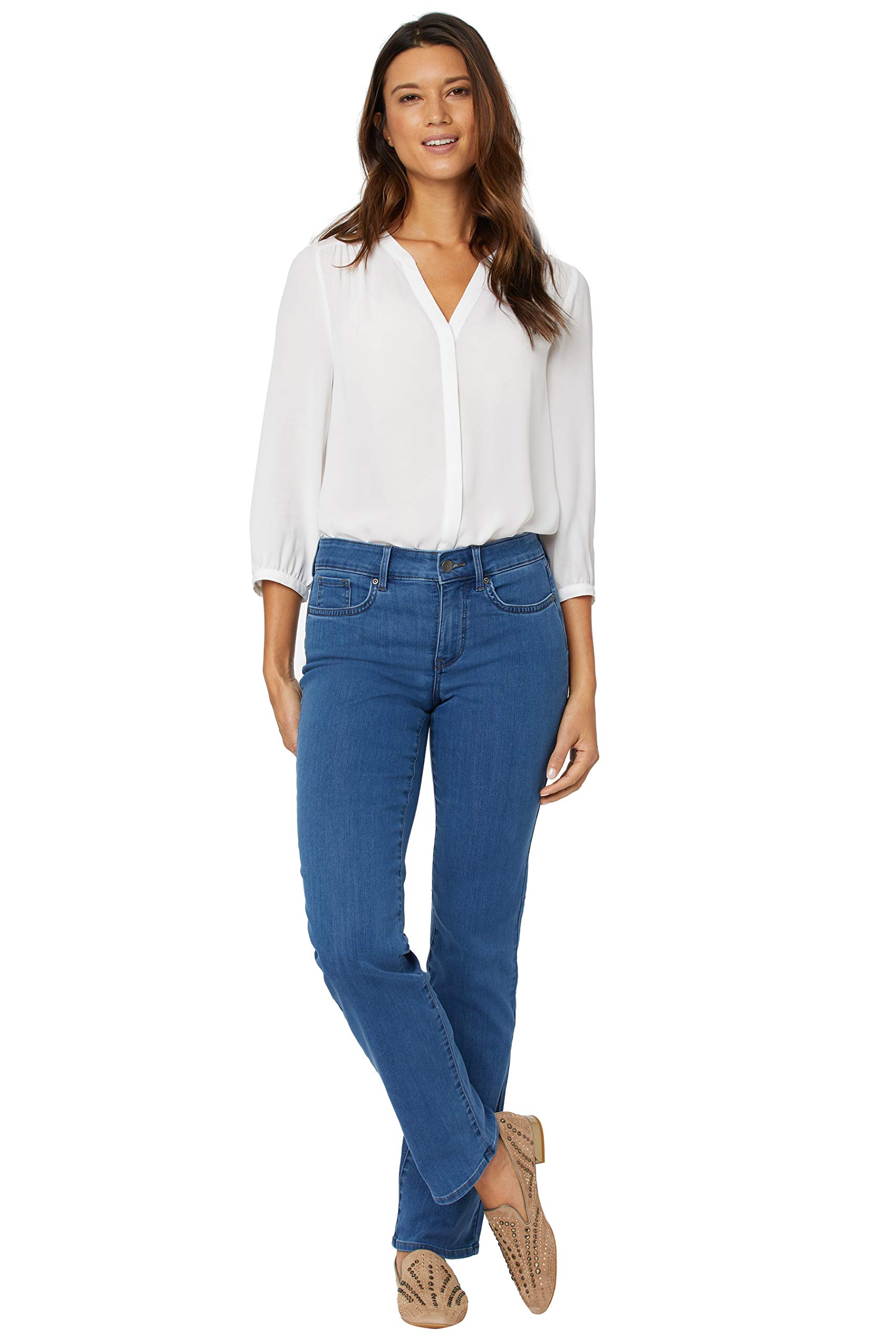 NYDJ womens Marilyn Straight Denim jeans, Black Bdm, 12 US — view 29