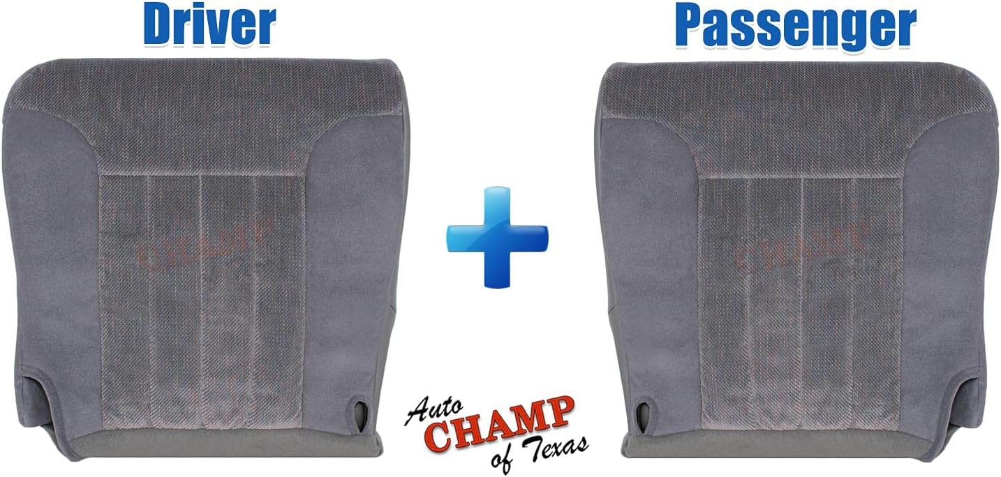Auto Champ Of Texas: Compatible with -1997 Dodge Ram 1500 2500 3500 SLT -Driver Side & Passenger Side Bottom Cloth Seat Covers Gray
