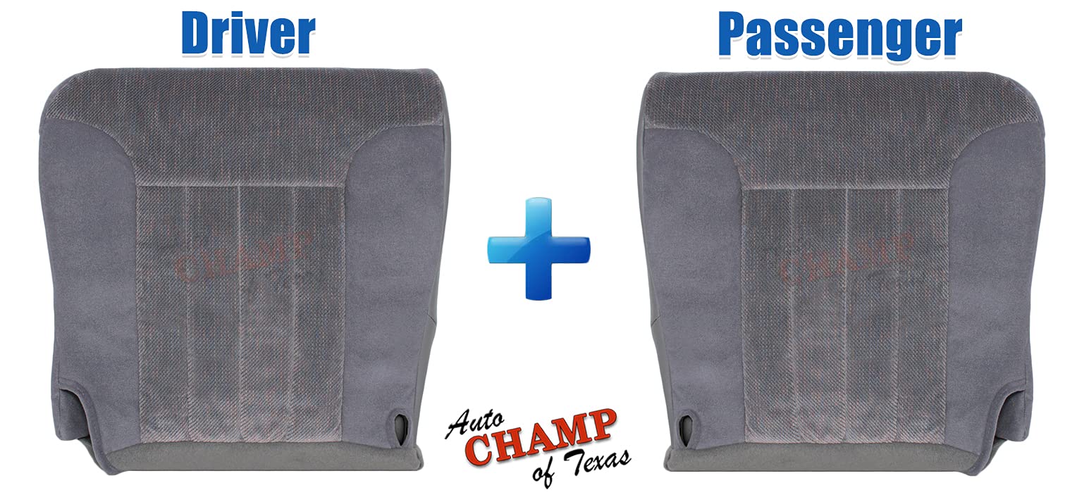Auto Champ Of Texas: Compatible with -1997 Dodge Ram 1500 2500 3500 SLT -Driver Side & Passenger Side Bottom Cloth Seat Covers Gray