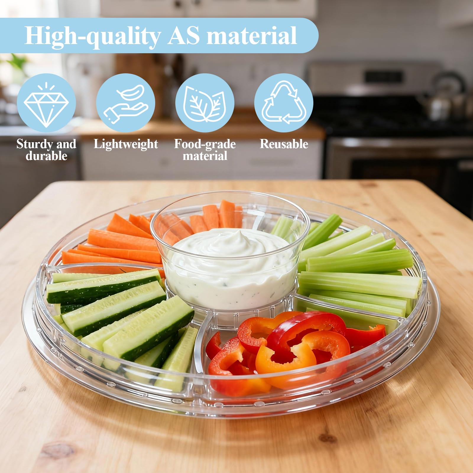 Masthome Acryl-Kuchenständer mit Kuppel, 6-in-1, Gabel, Löffel