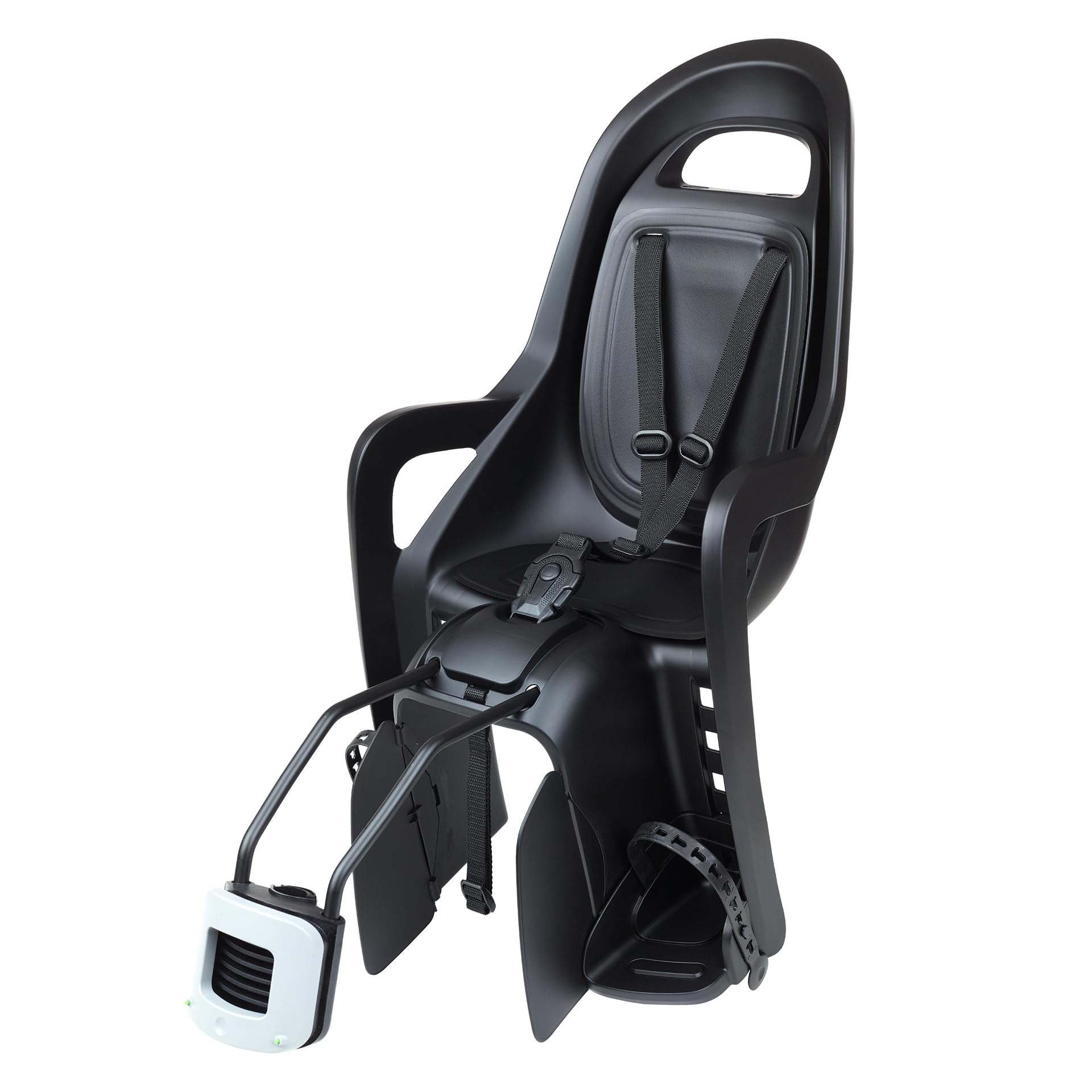 POLISPORT 8406000006 Groovy Maxi FF Rear Child Bicycle Seat – Frame-Mounted Kids Bike Seat For 9 Months To 6 Years, Max Weight 22 Kg, Rear Seat For Children, Easy Installation, Black/Dark Grey