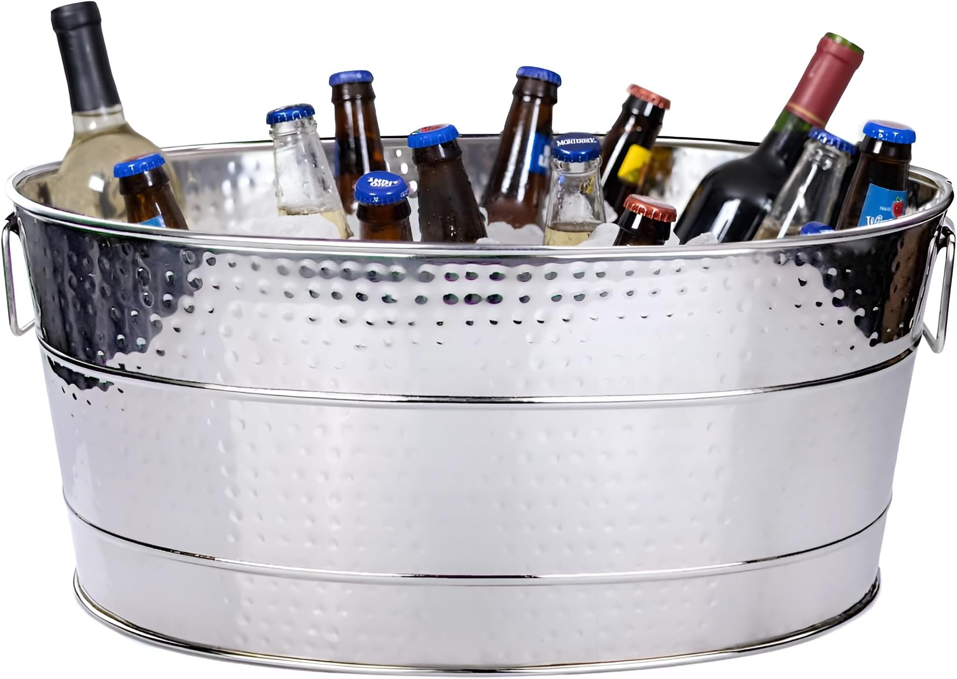 BREKX (Stainless Steel) - Aspen Stainless-Steel Metal Bucket for Ice and Drinks, Beverage Chiller for Parties