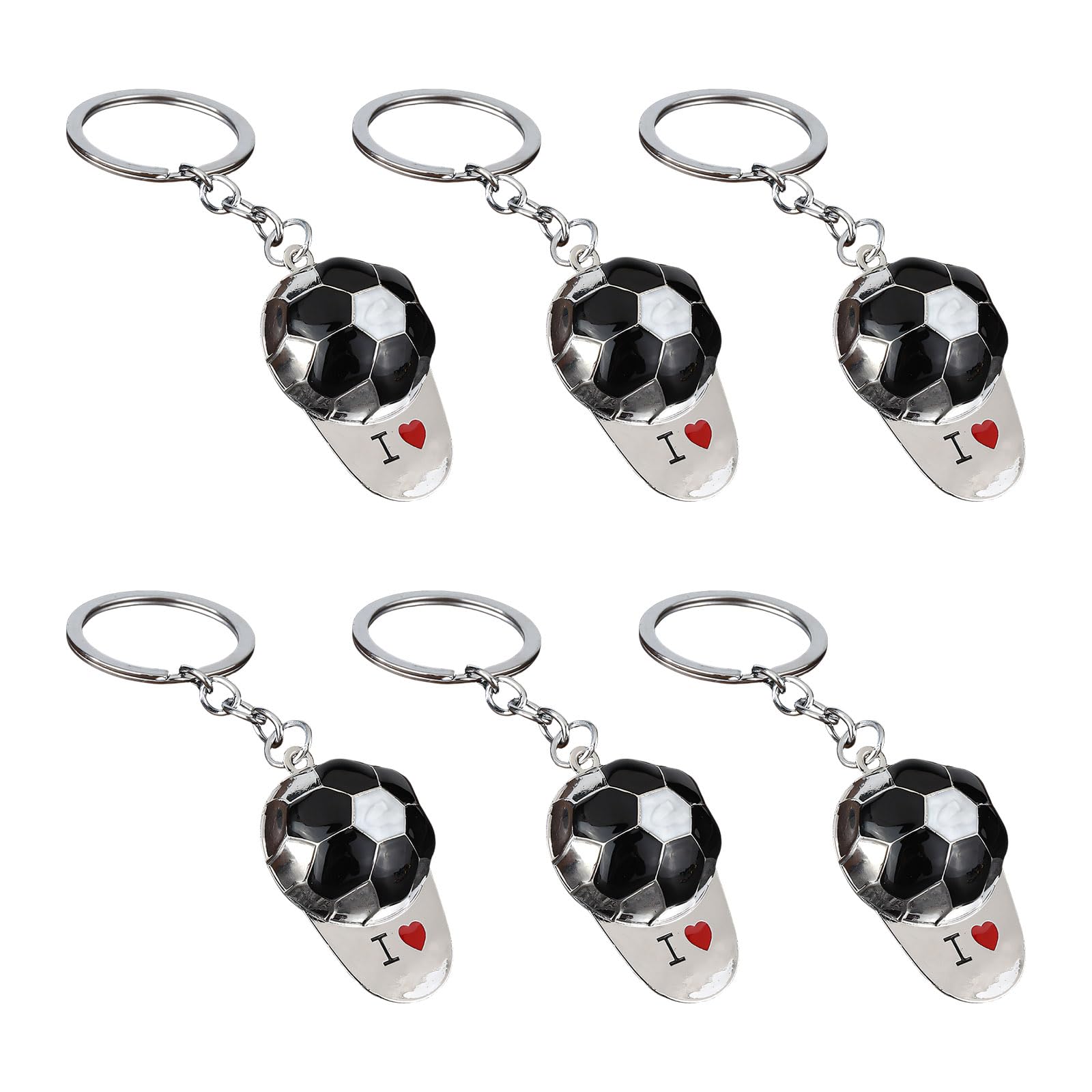 Tsophreniq 6Pcs Soccer Keyrings Accessories Football Caps Keychains Accessories Memorable and Friend Football Keyring