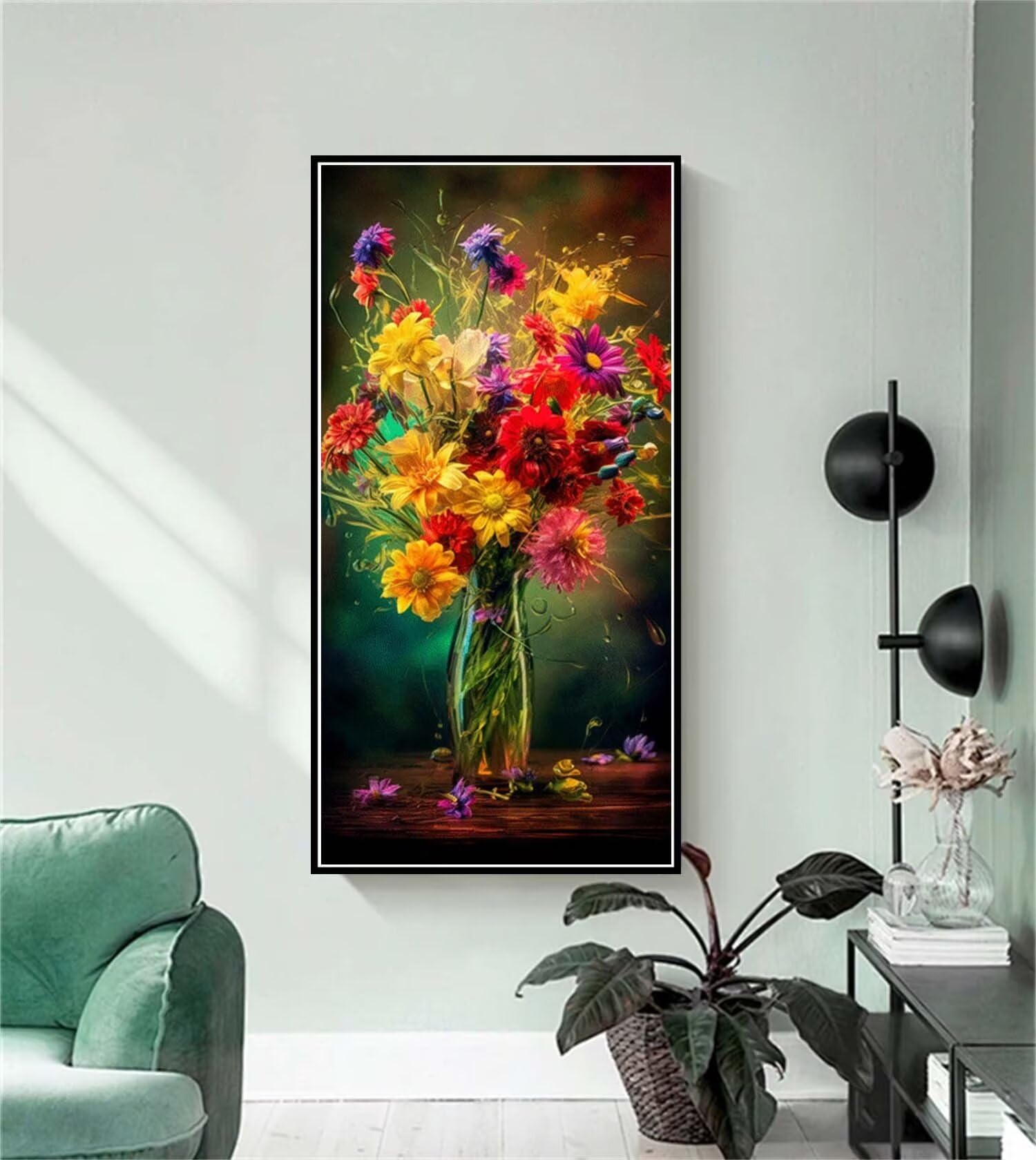 Heeboode Zestaw do malowania diamentowego 5D "zrób to sam" diamentowy obraz według liczb, diament, duży obraz, bowling Full Drill Decoration dla dorosłych dzieci, haft, Home Wall Décor-Square Drill,70 x 140 cm