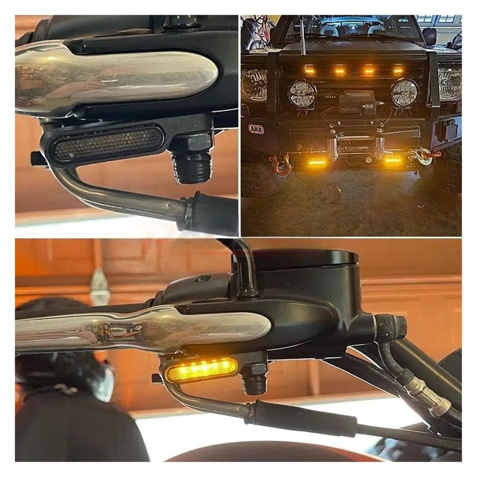 Intermitentes de Motocicleta de 8 mm y 6 LED, Color Blanco y ámbar, para Cafe Racer, Bobber y Chopper, Honda.