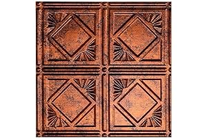 FASÄDE Traditional Style/Pattern 4 Decorative Vinyl Glue Up Ceiling Panel in Moonstone...