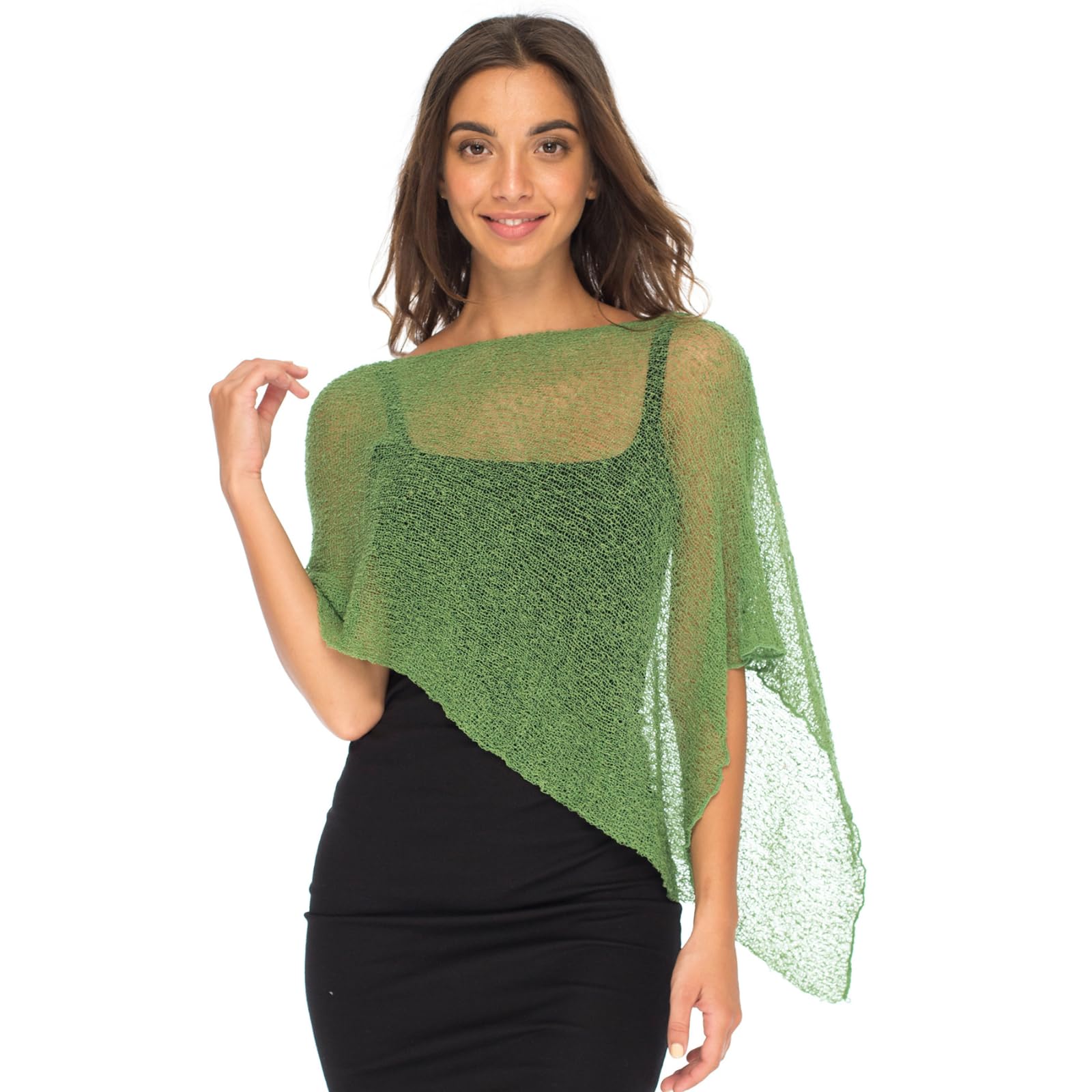 Back From Bali Womens Sheer Poncho Shrug Bolero, Lightweight Summer Shrug Pullover Sweater