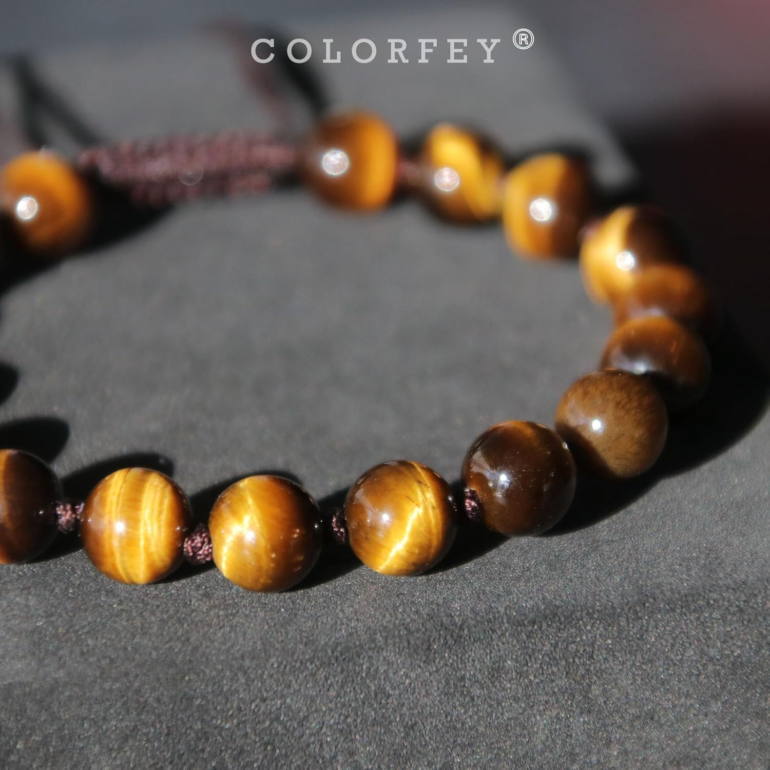 Mens Tiger Eye Beaded Bracelets, Authentic Tiger Eye Crystals Stone Beads Bracelet 8mm With Handcrafted Vajra Knot, Protection Mens Bracelet Premium Handmade Bracelet Healing Gift for Men - Image 4