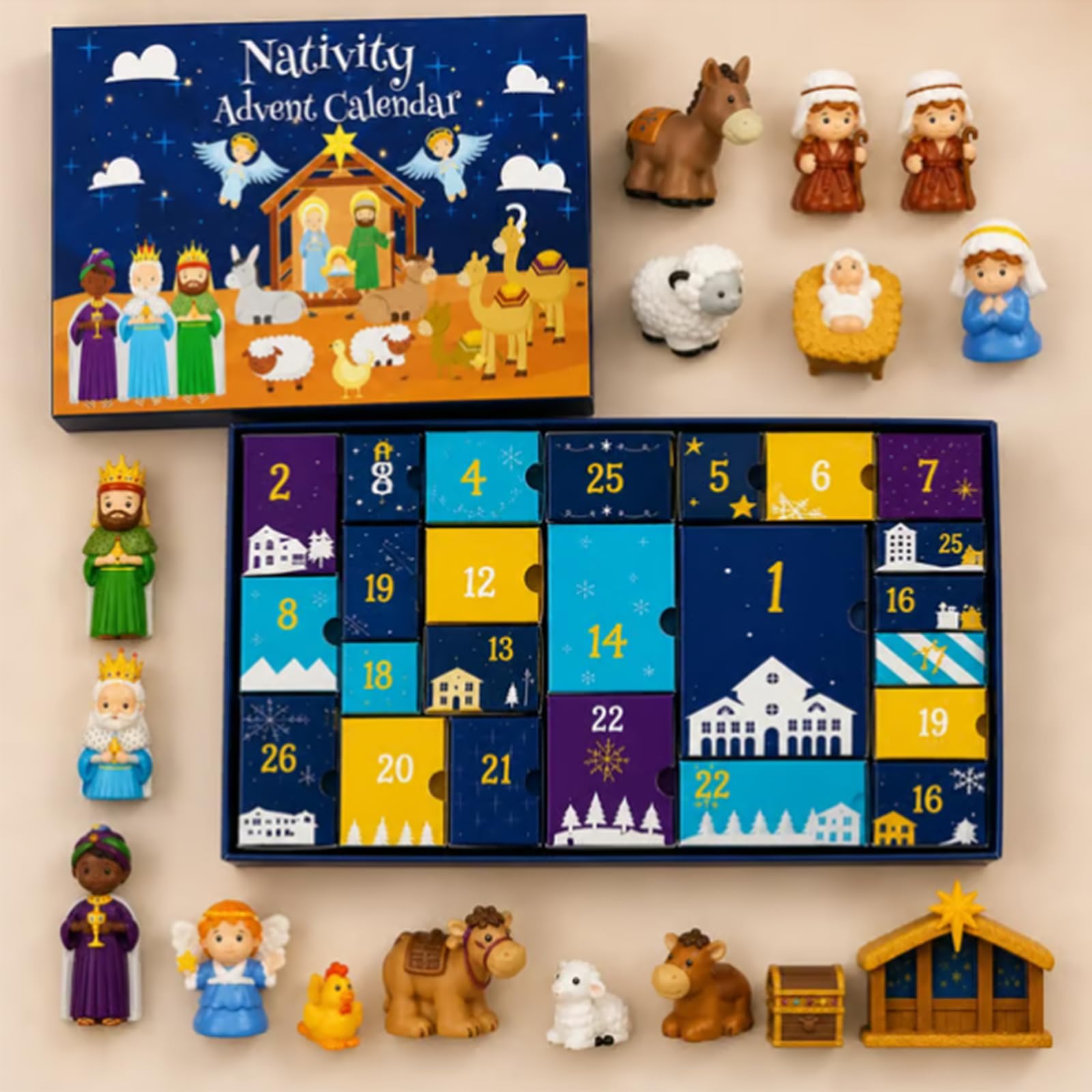 Calendario dell'Avvento Natività 2026 – Set di storie di Natale (1set)