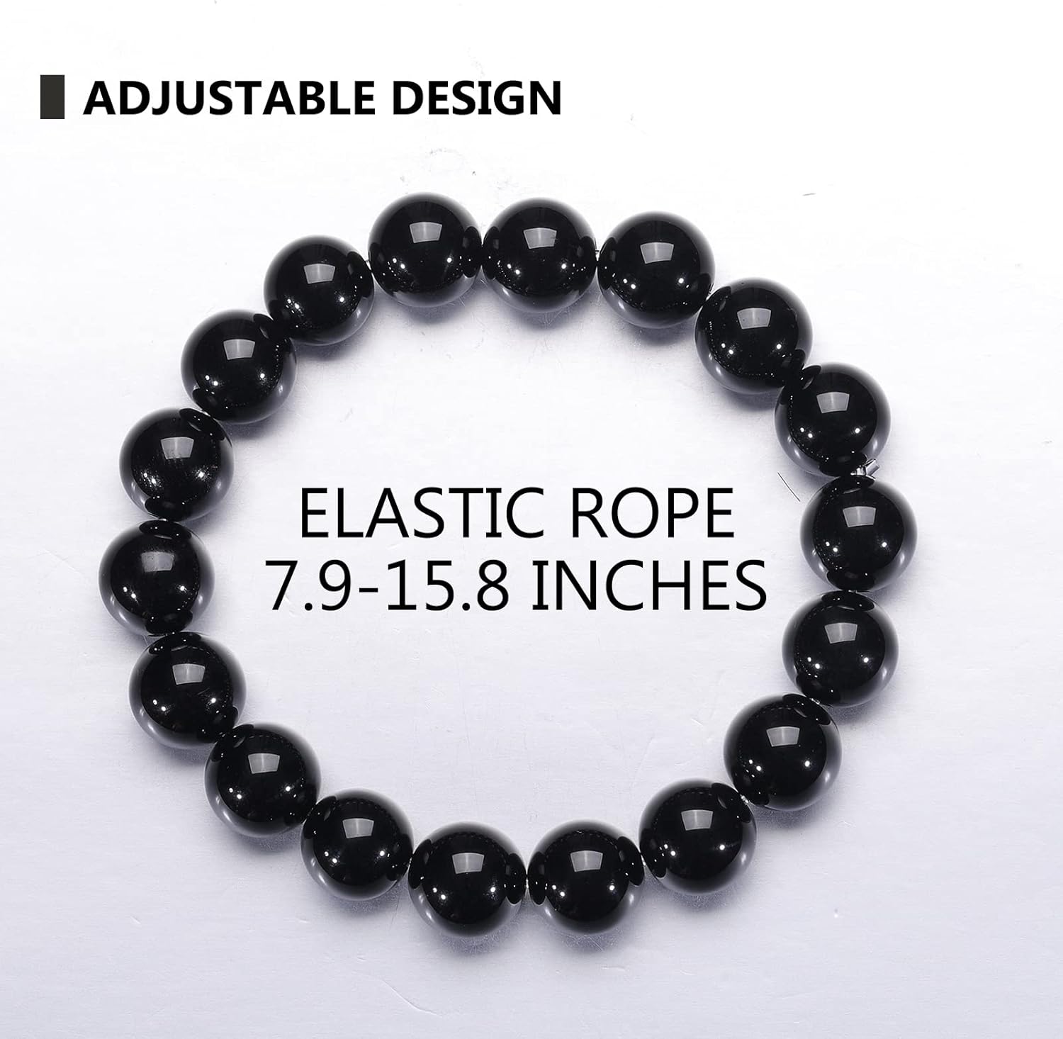 Natural 10-12mm Gorgeous Semi-Precious Gemstones Healing Crystal Stretch Elastic Beaded Bracelet Unisex Yoga Meditation Relax Anxiety Bangle for Womens Mens - Image 2